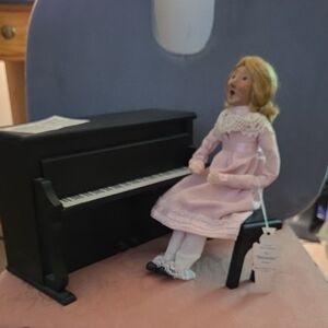 Byerd Choice Louise First Edition Doll with Black Piano and Pink Dress